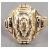 Vintage 10K gold class ring- Duluth 1953; 4.1g;