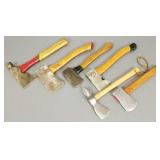 6 vintage hatchets incl marbles, Boy Scout, etc.-