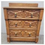 Antique Victorian carved walnut 3 drawer dresser