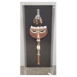 Artisan mixed media mask with handle in custom