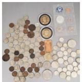 Gp of asst. U.S. & foreign coins incl. Indian Head