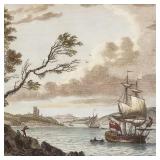 Antique style ornately framed print- 15 1/4'H