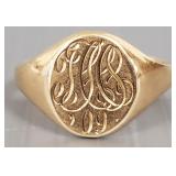 Antique 14K gold signed ring- 4.4g, dated '09;