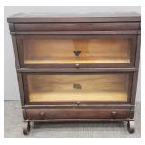 Vintage 2-high stacking bookcase w/ drawer