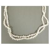 Double strand freshwater baroque pearls w/