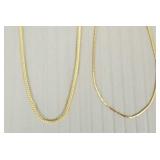 14K gold necklace & bracelet- 3.5g total; 18'L