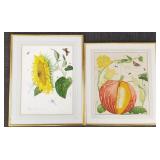 2 AB McPeake botanical watercolors- 22'H 19'W