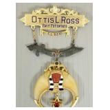 Tested 10K gold, etc. antique Masonic medal w/