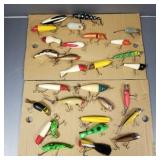 29 vintage fishing lures- some w/ glass eyes