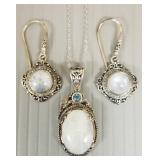 2 pcs sterling silver & moonstone jewelry: D'Joy