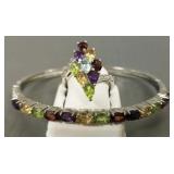 2 pcs sterling silver jewelry s/w multi-colored