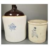 2 pcs vintage stoneware: 2 gallon Red Wing birch