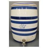 Vintage 4 gallon stoneware cooler with lid- 15'H