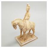 Antique Sui Dynasty pottery woman equestrian