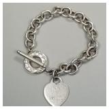 Tiffany & Co. sterling heart tag toggle bracelet-
