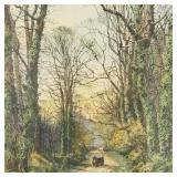 Fred Slocombe colored etching 'A pleasant shady