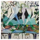 Andrea Smith pencil signed mixed media painting-