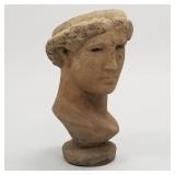 Cement figural planter- classical head- 16 1/2'H