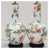 Pair large Chinese Famille Rose porcelain vases