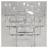 6 Anonima Castelli Italy folding chairs- 35 1/4'H