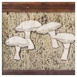 Unique carved stone relief of mushrooms- 11 5/8'H