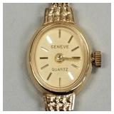 14K gold Geneve ladies wristwatch & band- 8.5g