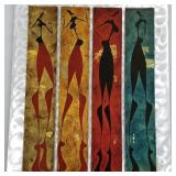 Large 4-panel multimedia artwork- 59 1/2'H 48'W