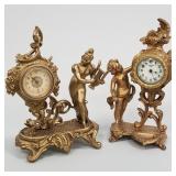 2 figural clocks including one New Haven- 9'H 7'W