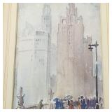 (Charles) St. Pierre signed watercolor 'Chicago