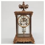 Ansonia ornate crystal regulator clock- 16'H 9'W