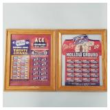 2 advertising razor blades display including Gilt