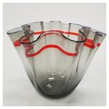 Oggetti- Italy large ruffled edge vase- 13'H 17'W