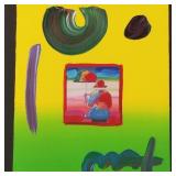 Peter Max 'Umbrella Man' mixed media on paper-