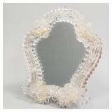 Murano glass floral decorated dresser top mirror