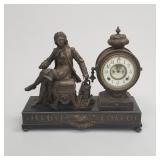 Ansonia figural statue clock- 16'H 19'W 7'D