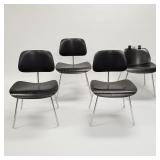 4 vintage Herman Miller aniline-dyed DCM chairs-