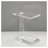 Heavy lucite end table with beveled edges- 21'H