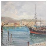 Vintage Salvati (?) signed oil painting on board-