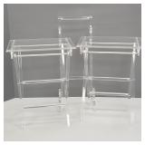Lucite stand with 2 folding trays- 32'H 20'W