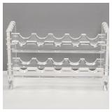 Heavy lucite wine rack with beveled edges- 15 1/2'