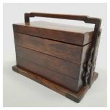 Antique Chinese huanghuali wood 3-tier picnic