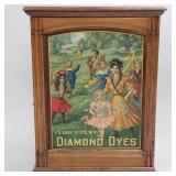 Antique Diamond Dyes oak advertising cabinet with