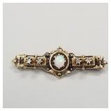 Tested 14K gold opal & diamond Victorian revival
