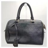 Louis Vuitton Speedy blue leather impressed