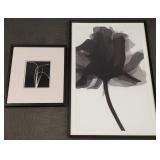 2 framed floral artworks- 53'H 35'W framed larger