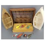 Gp fishing lures & display cases, etc: