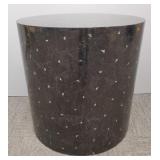 Mosaic inlaid cylinder side table/ pedestal-