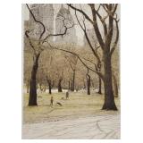 Pencil signed Altman artist proof litho: Central