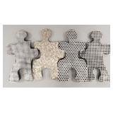Unique puzzle piece painted metal wall hanging-
