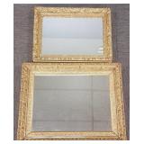 2 ornately framed mirrors: larger 28'x 22' OD